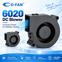 6020 ventilateur de refroidissement 60X60X20mm 12V 24V 60mm DC ventilateur centrifuge sans brosse adapté à l'équipement mécanique