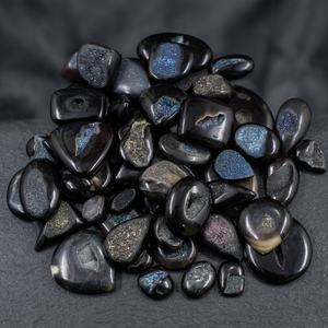 Vente en gros de cabochons d'agate noire naturelle Druzy, pierres précieuses en vrac, tranche de 6 mm de hauteur, pour la fabrication de bijoux MAHNAJ GEMS JAIPUR - Product Image 4