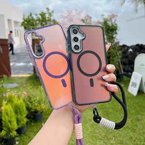 Funda Magnética Translúcida que Cambia de Color para <span class=keywords><strong>Samsung</strong></span> Galaxy A57 A56 A36 A37 A27 A17 A18 5G con Correa de Muñeca y Carga Inalámbrica - Product Image 2