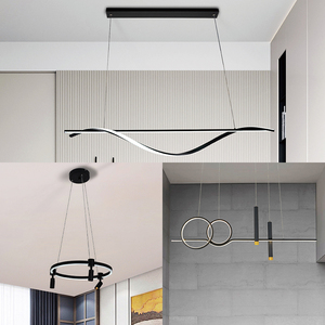 Đèn Chùm Led Hiện Đại Acrylic Đèn Chùm Sáng Tạo Bắc Âu Bằng Silicon Nhôm Làm Mờ Kèm Bộ Điều Khiển - Product Image 4