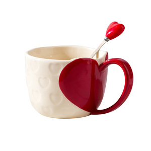 Taza <span class=keywords><strong>de</strong></span> Porcelana Fina con Cuchara, Juego <span class=keywords><strong>de</strong></span> Tazas para Parejas <span class=keywords><strong>de</strong></span> Alta Calidad, Color Sólido, Caja <span class=keywords><strong>de</strong></span> Regalo, Regalo <span class=keywords><strong>de</strong></span> San Valentín, Apto para Microondas - Product Image 6