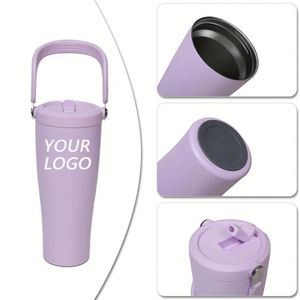 Vaso Térmico de Acero Inoxidable de 30 oz con Logotipo Personalizado, Doble Pared, Aislamiento Térmico de 6-12 Horas, Taza de Viaje para Exteriores con Pajita - Product Image 4
