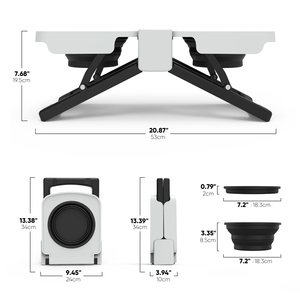 ชามน้ำและอาหารพับได้สำหรับสุนัขและแมวแบบพกพา ชามอาหารสัตว์เลี้ยงแบบยกสูงสำหรับเดินทาง ความจุขนาดใหญ่ 3 ลิตร สำหรับกิจกรรมกลางแจ้ง เดินป่า แขวนได้ ใช้ขณะขับรถ - Product Image 1