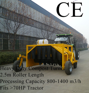 เครื่องกลับกอง<span class=keywords><strong>ปุ๋ย</strong></span>แบบ Windrow Turner พร้อมลูกกลิ้งยาว 2.5 เมตร กำลังการผลิต 800-1400 ลูกบาศก์เมตร/ชั่วโมง ใช้กับรถแทรกเตอร์ 70 แรงม้า สำหรับ<span class=keywords><strong>ปุ๋ย</strong></span>อินทรีย์ - Product Image 1