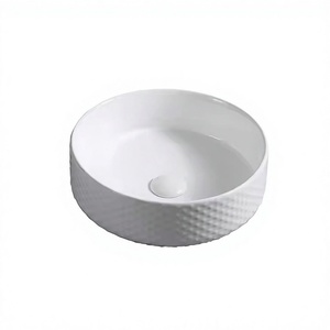 Lavabo da Bagno in Ceramica Bianca Pura Gunies Modello 1532, Design Moderno, Montaggio Rubinetto a Foro Singolo, Finitura Lucida - Product Image 4