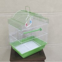 Cage à oiseaux en métal portable de luxe simple et robuste pour perroquet avec plateau en plastique