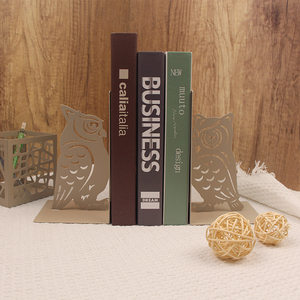 Custom Wholesale Decorative Iron Metal Non-skid Owl <b>Book</b> Ends for Shelves Home Office <b>School</b> - Product Image 6