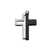 Nouveau Collier Croix Noir et Argent pour Hommes, Style Hip Hop, Bijoux pour Hommes, Chaînes à Porter avec un Pull