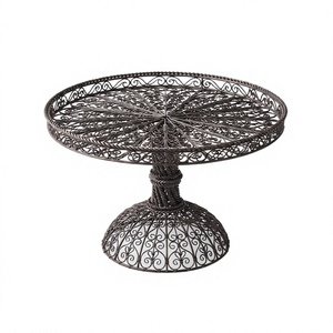 Wire Design Iron Metal <b>Storage</b> Basket And Cake Stand Round Shape Rustic Style for Kitchen Counter top Display Decor - Product Image 1