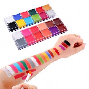 Ready Stock 24 Colors Non-toxic Educational Water Color Art Kit for Tattoo Face Body Set Canvas <b>Brushes</b> Stickers Sponges - Product Image 6