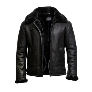 Premium Leather Pilot <b>Aviator</b> <b>Jacket</b> Soft <b>Shearling</b> Flight Bomber Winter Wear OEM ODM Sample Service Available Today - Product Image 1
