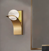 Applique murale LED moderne en acier inoxydable avec abat-jour en marbre, lumière blanc chaud réglable, montage en surface pour salon, chambre à coucher, luxe