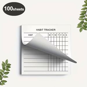 100 Sheets Paper Habit Tracker 9x9cm Daily Goal Planner Memo <b>Pads</b> for School Office & Personal Use - Product Image 6