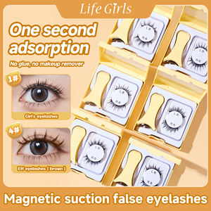 LIFE GIRLS <span class=keywords><strong>Faux</strong></span> <span class=keywords><strong>cils</strong></span> magnétiques minces naturels Réutilisables Doux Réaliste Confortable Bande souple Léger Respirant - Product Image 3