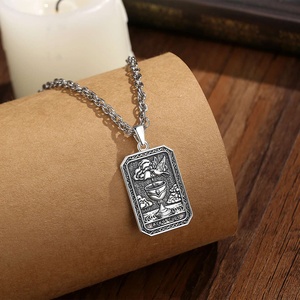 Pendentifs <span class=keywords><strong>de</strong></span> <span class=keywords><strong>Tarot</strong></span> <span class=keywords><strong>As</strong></span> <span class=keywords><strong>de</strong></span> Piques en Cuivre Plaqué Argent Noir, Amulette Spirituelle d'Amour, Bijoux Occultes Sans Nickel, Collier - Product Image 3