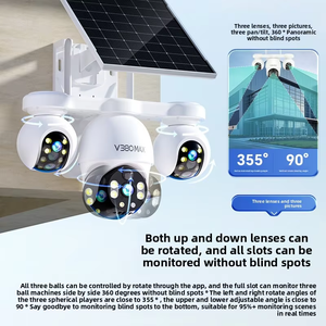 Câmera Solar <span class=keywords><strong>CCTV</strong></span> com 3 Visões e Áudio Bidirecional, Câmera Dome Solar CMOS 360 Graus com Rede 4G - Product Image 4