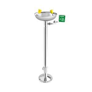 <span class=keywords><strong>Lavaojos</strong></span> vertical de acero inoxidable con señalización PUSH, resistente a ácidos y álcalis para primeros auxilios en caso de salpicaduras químicas - Product Image 1