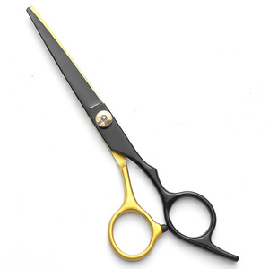 Hairdressing Scissors Set Black And Gold Thinning Shears Flat Shears Hair Cutting Tools For Styling - Product Image 2
