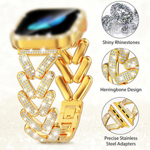 Correa y carcasa diseñadas para <span class=keywords><strong>Apple</strong></span> <span class=keywords><strong>Watch</strong></span> Series 38mm <span class=keywords><strong>40mm</strong></span> 41mm 42mm 44mm 45mm Correa de metal para mujer para IWatch 9 8 7 6 5 4 SE <span class=keywords><strong>SE2</strong></span> 3 2 1 - Product Image 6