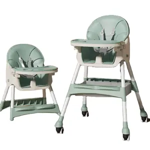 China wholesale multifunctional stainless steel baby dining chair height adjustable safety toddler feeding high chair