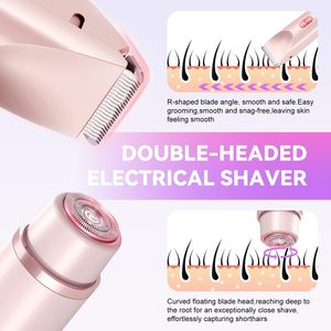 Afeitadora Eléctrica Doble Portátil con Carga USB, Resistente al Agua IPX7, para Mujer, para Bikini, Cejas, Rostro, Piernas y Axilas - Product Image 2