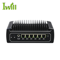 Mini PC X86 Murah Generasi ke-8 I5-8250U Komputer Mini 6 Port Firewall Tanpa Kipas Pfsense