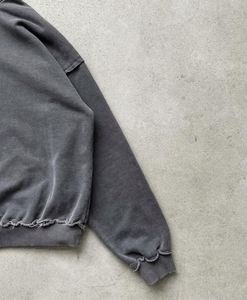 Sweat à capuche unisexe surdimensionné en molleton de coton délavé, brodé, de haute qualité, pour le printemps - Product Image 3