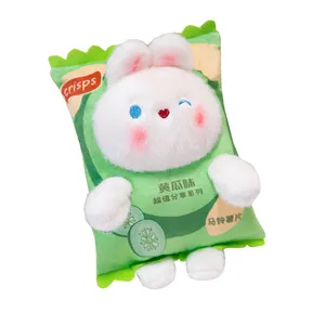 Creative White Rabbit Potato Chips Throw Pillow Plush Toy Comfort Doll High Appearance Level Doll