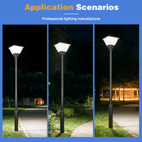 Lampe de jardin LED solaire et à piles IP65 12W/20W pour patio, terrasse, allée et passage