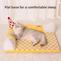 Nouveau Tapis de couchage pour chat universel quatre saisons, motif à carreaux, tunnel rectangulaire, maison pour chat, nid chaud d'hiver, jouet pour chaton, populaire sur Internet