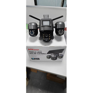 Cámara de Seguridad Solar 4G de Triple Lente, Grabación AOV 24/7, Cámara CCTV Inalámbrica PTZ para Exteriores de 6MP con Luz de Advertencia Roja y Azul, UBox - Product Image 6