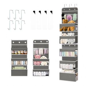 3-Pocket Foldable Waterproof PVC Over-the-Door Magazine Storage Organizer with Wall Closet Hanging Bag for Neatening - Product Image 2