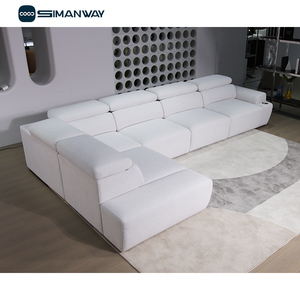 Divano Componibile Angolare a L Reclinabile Elettrico Estensibile in Tessuto Bianco Moderno di Fabbrica OEM per Villa - Product Image 5