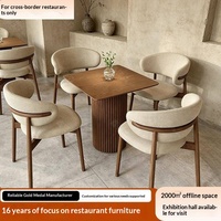 Chaises et tables de restaurant en bois minimalistes personnalisables pour usage commercial dans les cafés et les salons de thé