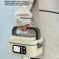 Boîte à lunch chauffante intelligente, chauffe-aliments électrique rechargeable 100W avec contrôle par application mobile, séparateur amovible pour l'école et les activités de plein air