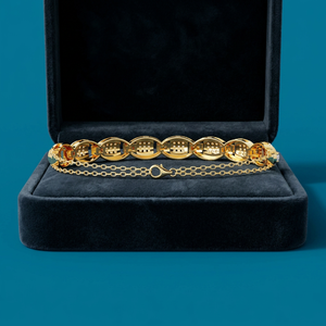 Classic 18K <b>Gold</b> Plated Diamond <b>Bracelet</b> Channel Setting Round Brilliant Cut Women's Alloy Chain Link Jewelry Gift - Product Image 4