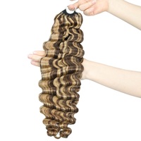 Nouvelle couleur FH P4/27 Mèches bouclées birmanes en cheveux humains pour crochet, extensions de cheveux pré-bouclées à nœuds miracle pour tresses