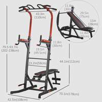Station de barre de traction TODO Power Tower pour la musculation à domicile, équipement d'entraînement avec banc de musculation
