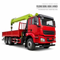 Grue télescopique montée sur camion 6x4 de grande capacité avec moteur diesel de 351-450 ch pour le levage de tuyaux en acier et de conteneurs