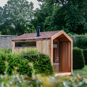 Fabricant professionnel sauna extérieur cabine sauna sec humide <span class=keywords><strong>hammam</strong></span> haut de gamme bois extérieur 1 personne avec réchaud sauna - Product Image 4