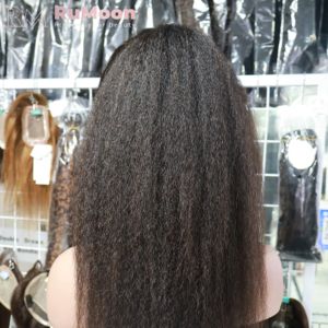 Perruque Lace Frontale Transparente 360 Degrés Sans Colle, Densité 250%, Longue, <span class=keywords><strong>Kinky</strong></span> <span class=keywords><strong>Straight</strong></span>, Cheveux Humains Vierges Grade 13A - Product Image 3
