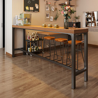 Ensemble de comptoir de bar en bois moderne Table longue simple pour se détendre et se divertir Salon Restaurant