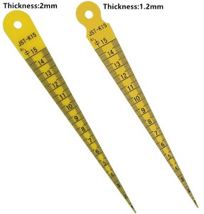 เกจวัดรูพลาสติก PVC แบบเรียว 1-15 มม. ความแม่นยำ 0.01 มม. ความหนา 2 มม. ไม้บรรทัดสีเหลือง รุ่น JST-K15 - Product Image 3