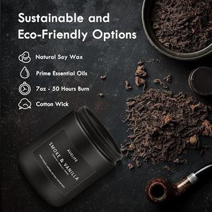 Juego de Velas Aromáticas Hechas a Mano en Frasco de 200g, Cera de Soya Ecológica, Decoración para el Hogar, Fragancia Personalizada, Estilo Clásico para el Día del Padre - Product Image 2