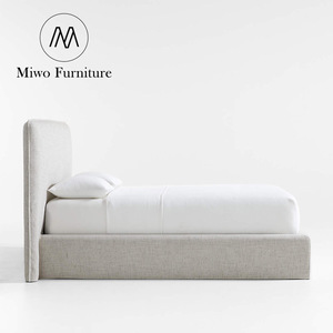 <span class=keywords><strong>Letto</strong></span> <span class=keywords><strong>Matrimoniale</strong></span> King Size Imbottito per Hotel, Design Moderno, Lavabile, con Struttura Comoda in Tessuto di Lino <span class=keywords><strong>Grigio</strong></span>, Schienale Alto, Ideale per Camere da <span class=keywords><strong>Letto</strong></span> e Guesthouse - Product Image 4
