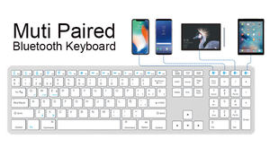 คีย์บอร์ดไร้สายคุณภาพสูงแบบ OEM รูปแบบภาษาสเปน คีย์บอร์ดบลูทูธ Teclado Holografico สำหรับ Macbook - Product Image 5