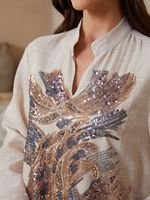 Robes de soirée longues pour femmes musulmanes, élégantes et raffinées, brodées, perlées, respirantes, en lin