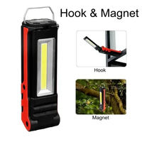 Lampe d'inspection de lampe de poche Rechargeable USB Portable COB LED lampe de travail avec torche de banque d'alimentation à crochet magnétique pour la réparation de voiture