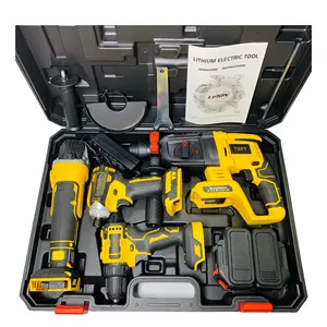 Wholesale 21V Brushless Drill Set 3/4 in 1 Battery Power Cordless Tools Combo Set with Battery Kit Combo