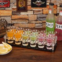 6 pièces/12 pièces ensemble verres à liqueur plateau en plastique support porte-verres à liqueur